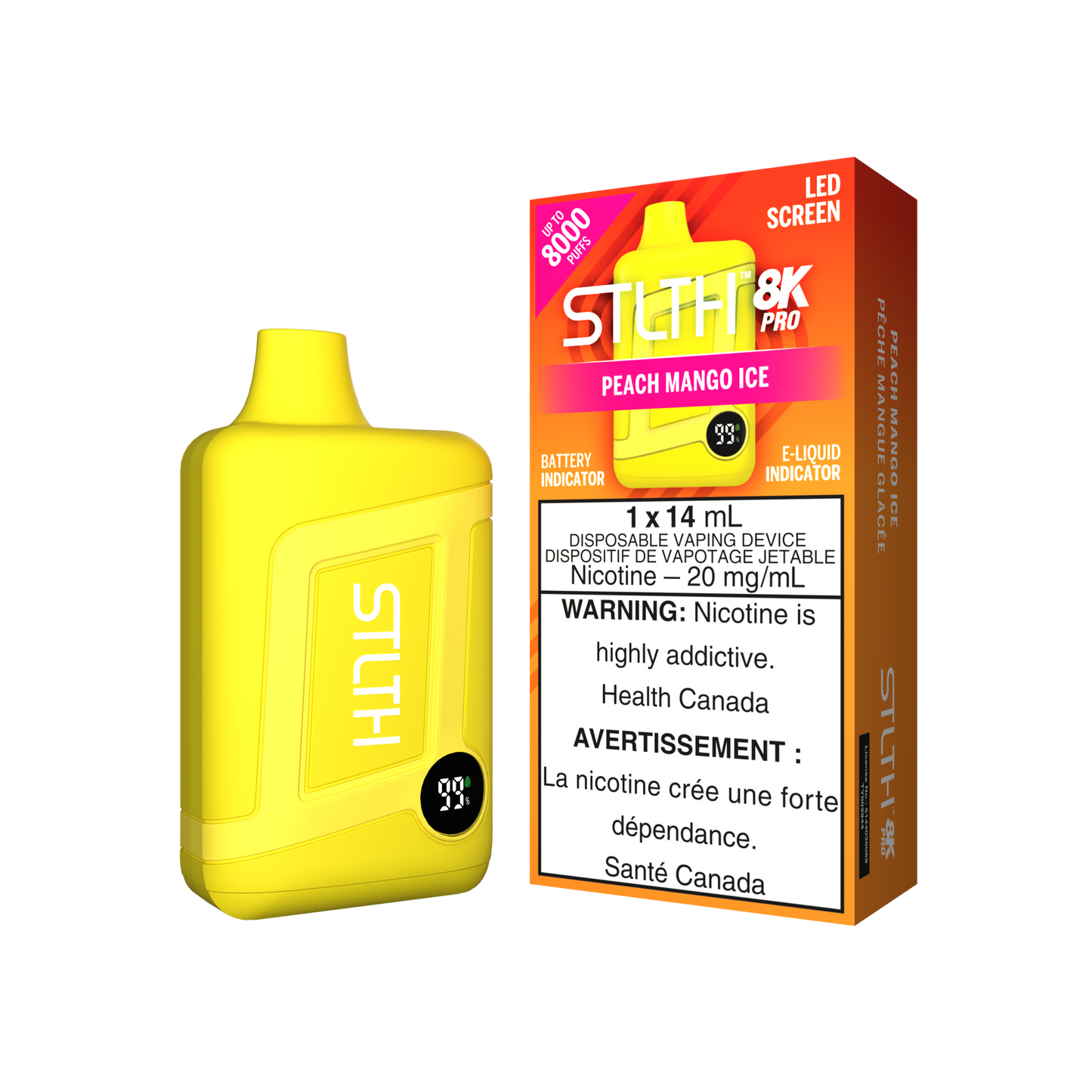 STLTH 8K PRO Peach Mango Ice disposable vape