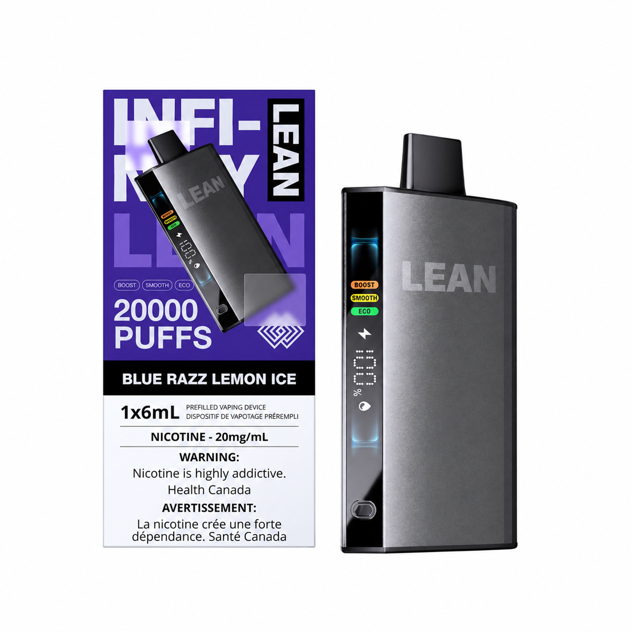 Infinity Lean 20K Blue Razz Lemon Ice disposable vape