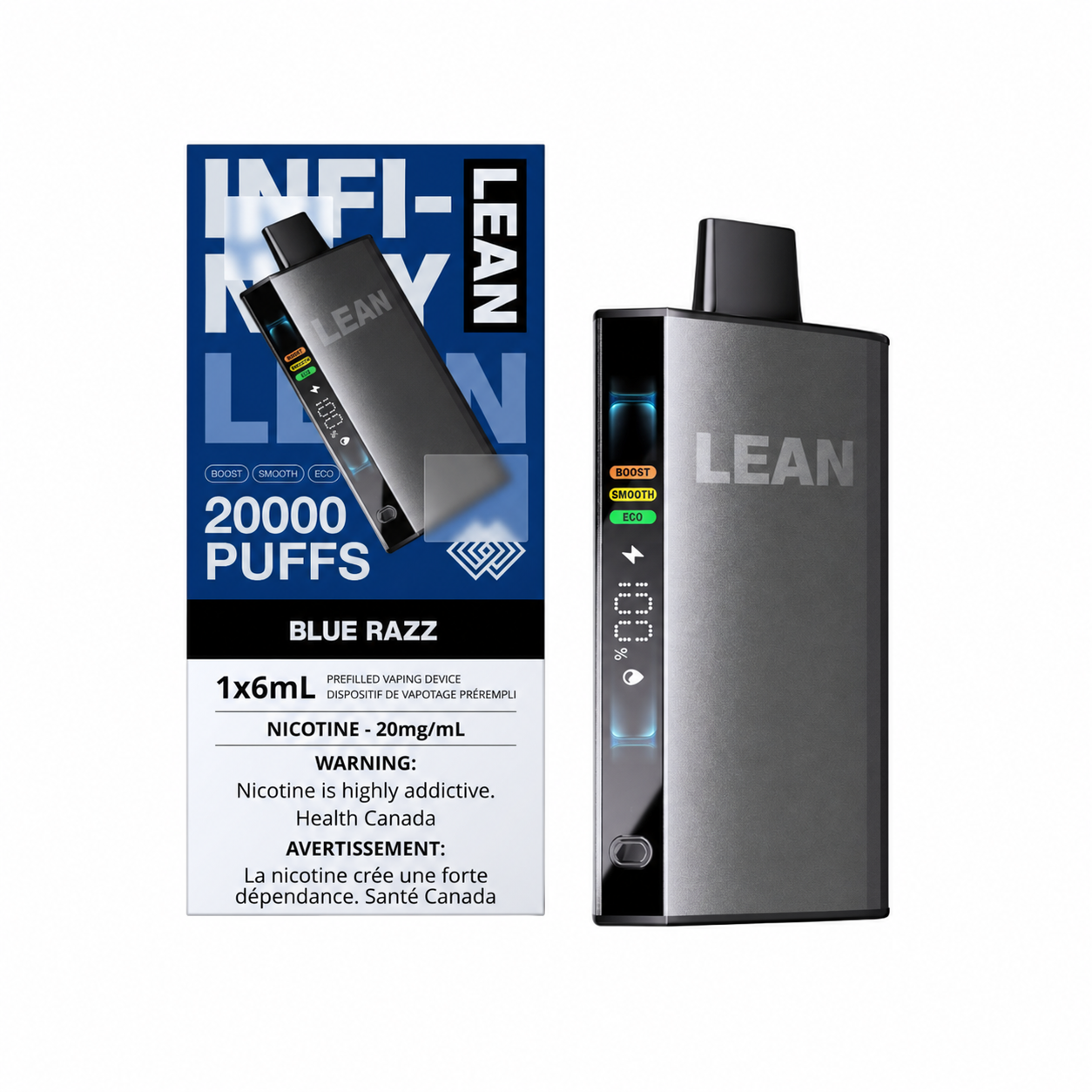Infinity Lean 20K Blue Razz disposable vape