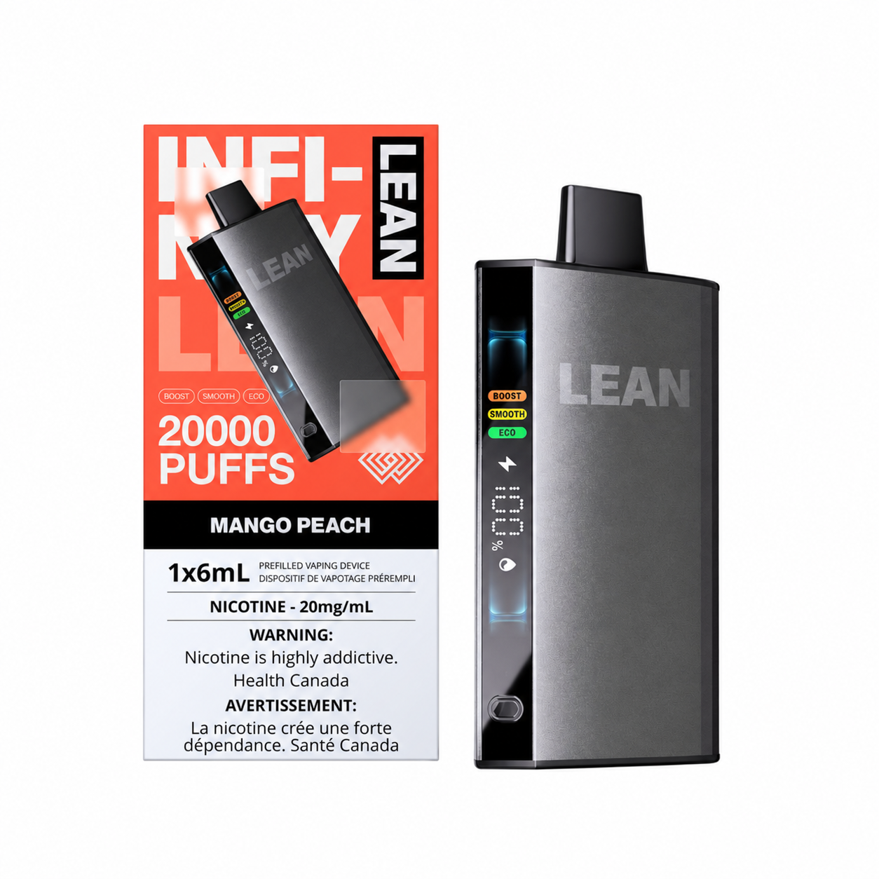 Infinity Lean 20K Mango Peach disposable vape