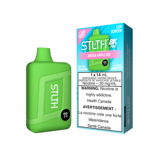 STLTH 8K PRO Green Apple Ice disposable vape