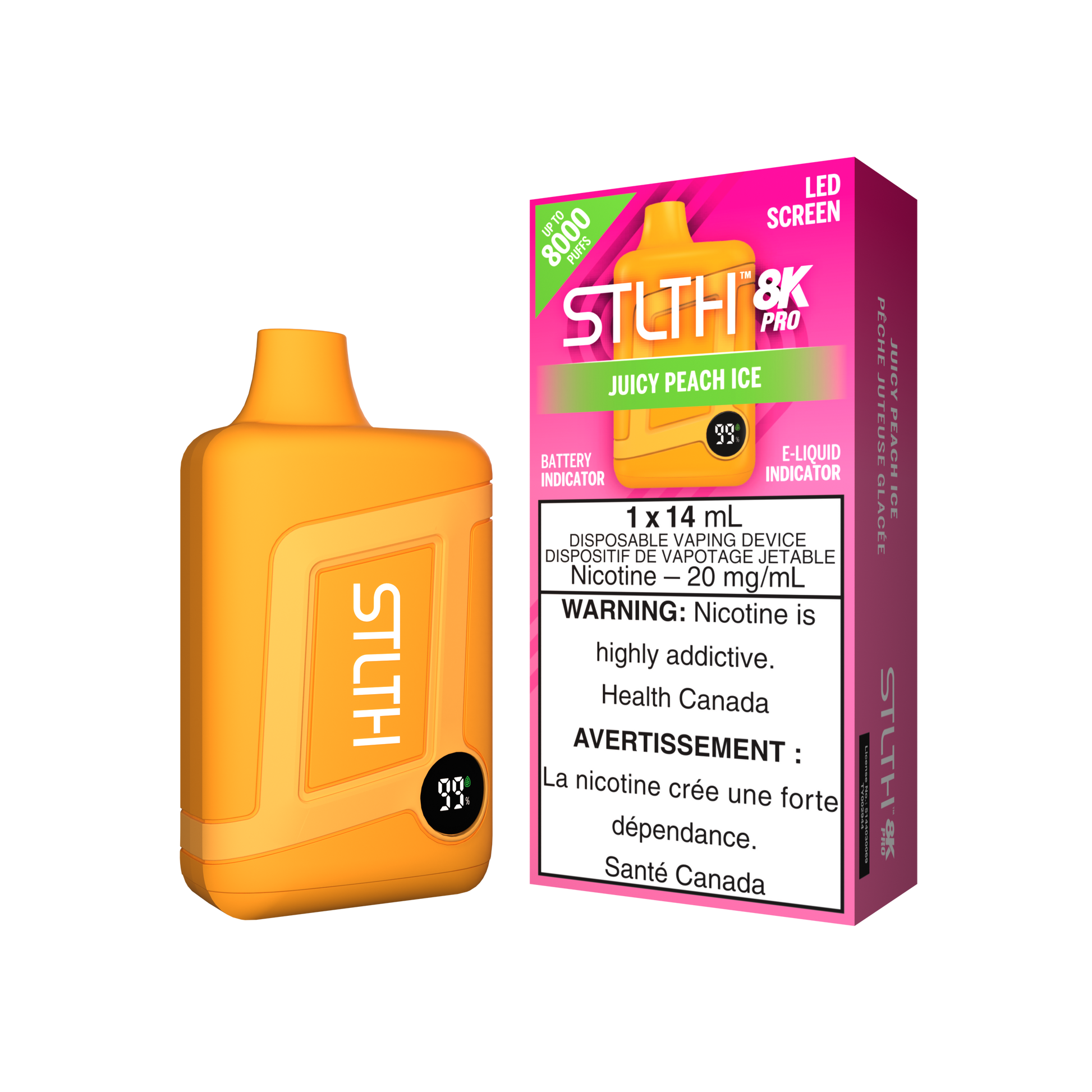 STLTH 8K PRO Juicy Peach Ice disposable vape