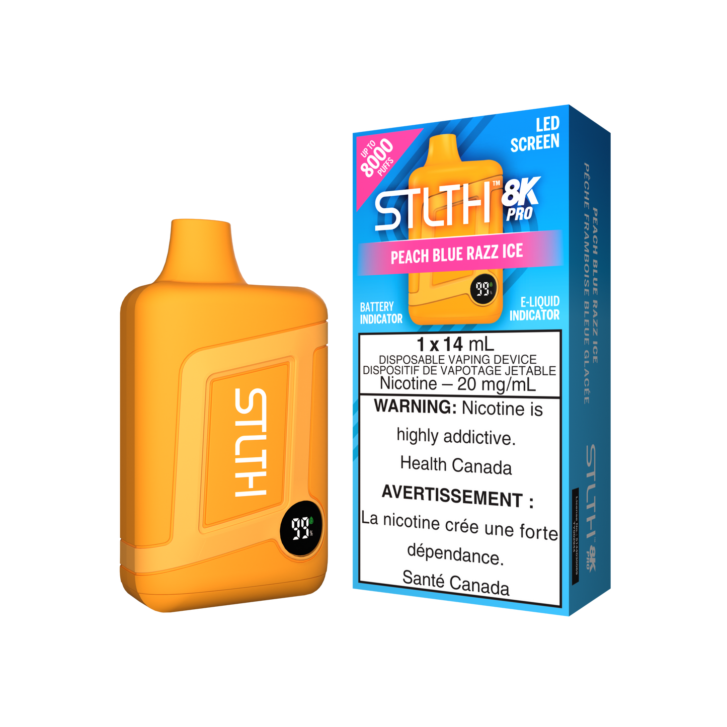 STLTH 8K PRO Peach Blue Razz Ice disposable vape