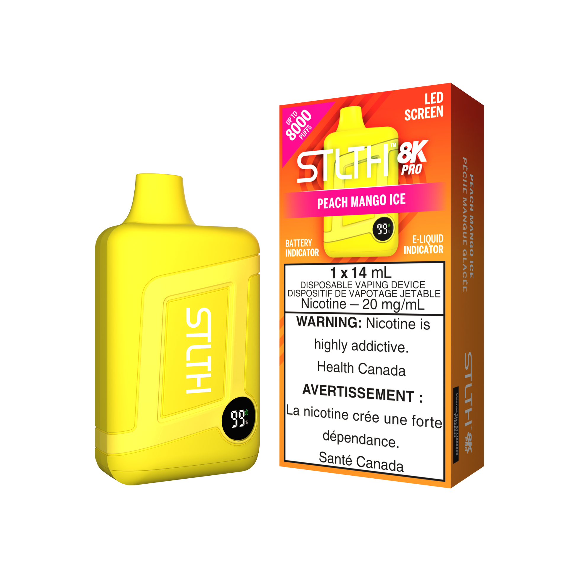 STLTH 8K PRO Peach Mango Ice disposable vape