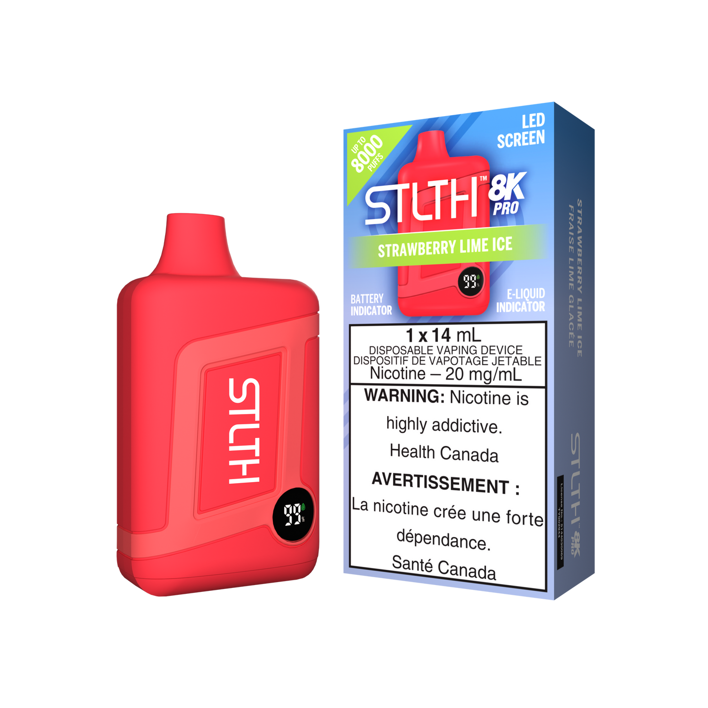 STLTH 8K PRO Strawberry Lime Ice disposable vape
