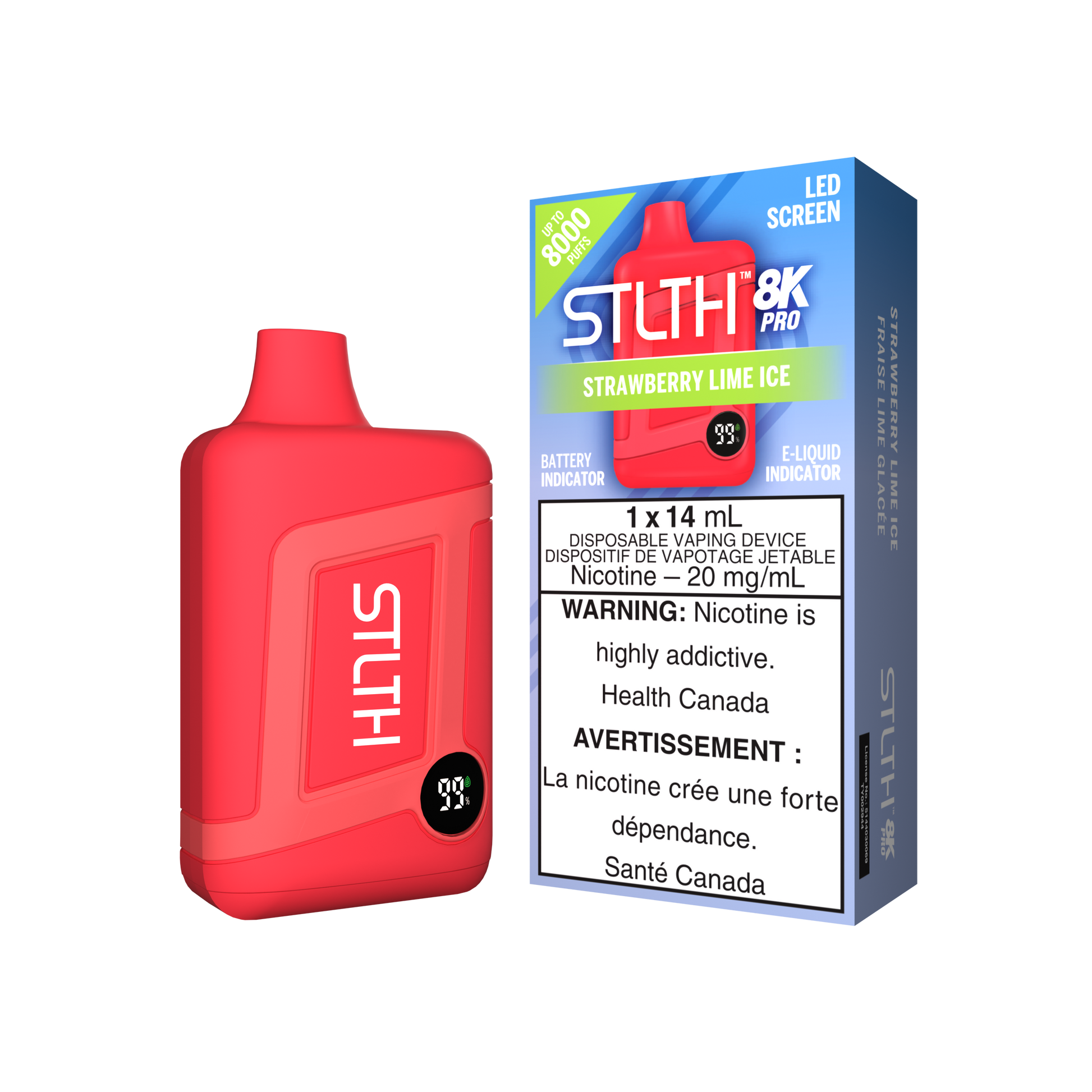 STLTH 8K PRO Strawberry Lime Ice disposable vape